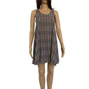 H&M Women's Mini Dress Size 4 Multicolor A-Line Sleeveless Back Closure GUC
